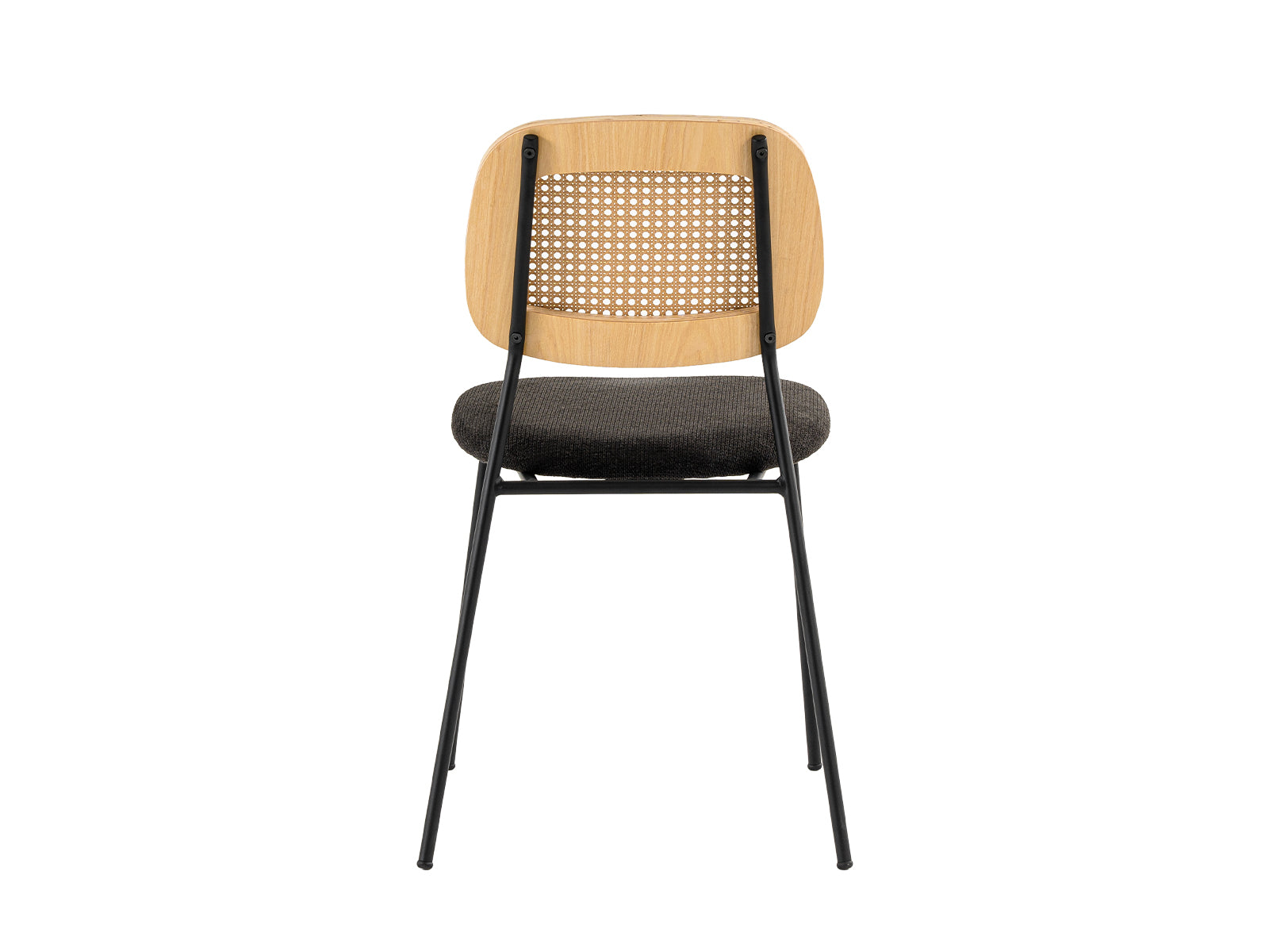 Modern Alizee - Modern Rattan and Black Dining Chair Set of 2