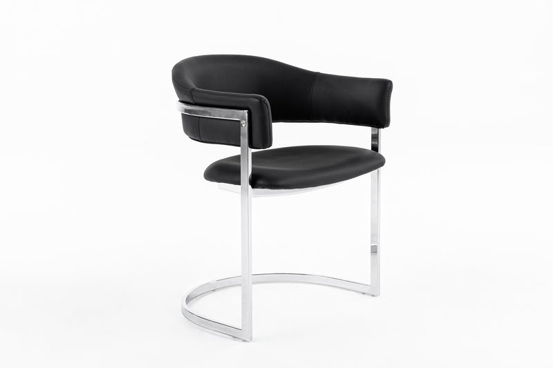 Modrest Allie Contemporary Black Leatherette Dining Chair