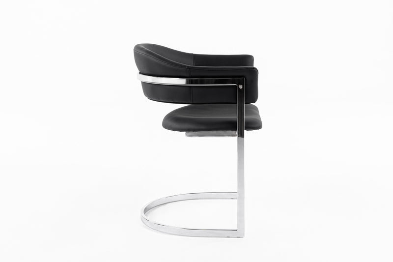 Modrest Allie Contemporary Black Leatherette Dining Chair