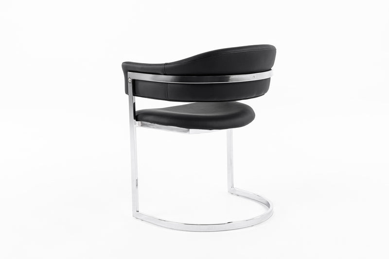 Modrest Allie Contemporary Black Leatherette Dining Chair