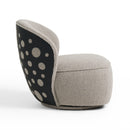 Divani Casa Allis - Glam Grey and Black Fabric Swivel Accent Chair