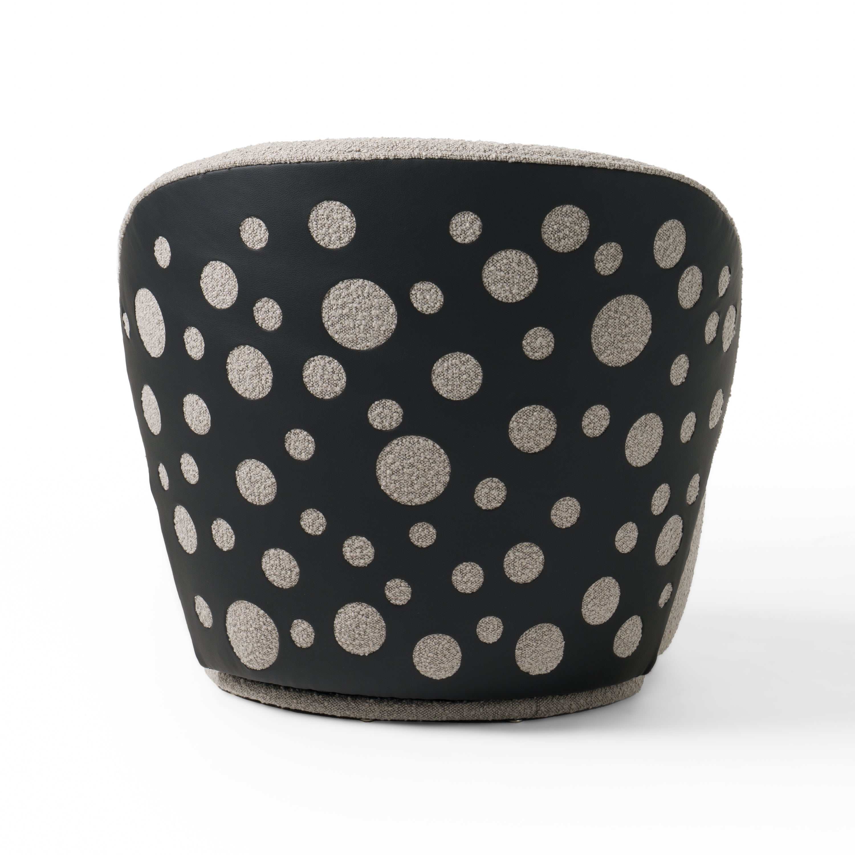 Divani Casa Allis - Glam Grey and Black Fabric Swivel Accent Chair