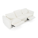 Divani Casa Almagre - Modern White Fabric Sofa w/ 3 Electric Recliners