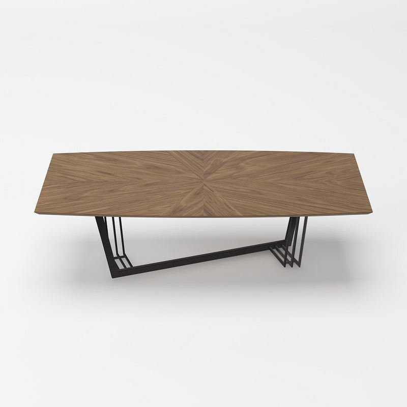 Modrest Gilroy - Modern Walnut and Black Dining Table