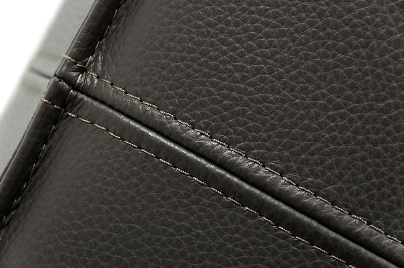 Divani Casa April - Modern Dark Grey Leather Square Ottoman