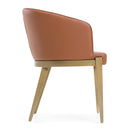 Modrest Aragon - Modern Brown Vegan Leather + Brass Dining Chair
