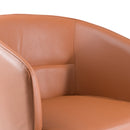 Modrest Aragon - Modern Brown Vegan Leather + Brass Dining Chair