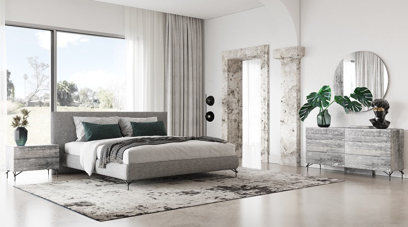 Nova Domus Aria - Italian Modern Multi Grey with texture Round Mirror