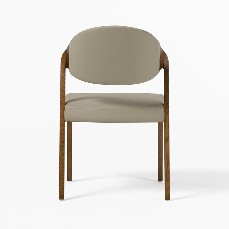 Modrest Arlo Mid-Century Beige & Walnut Dining Chair (Set of 2)