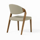 Modrest Arlo Mid-Century Beige & Walnut Dining Chair (Set of 2)