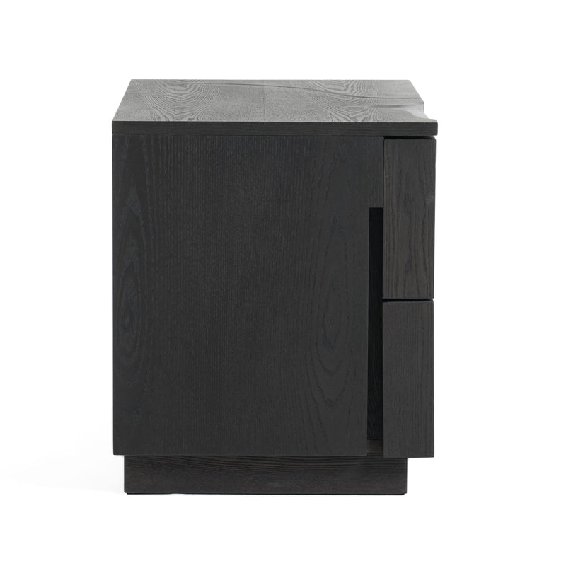 Modrest Aspen - Modern Matte Brown Ash & Silver Nightstand