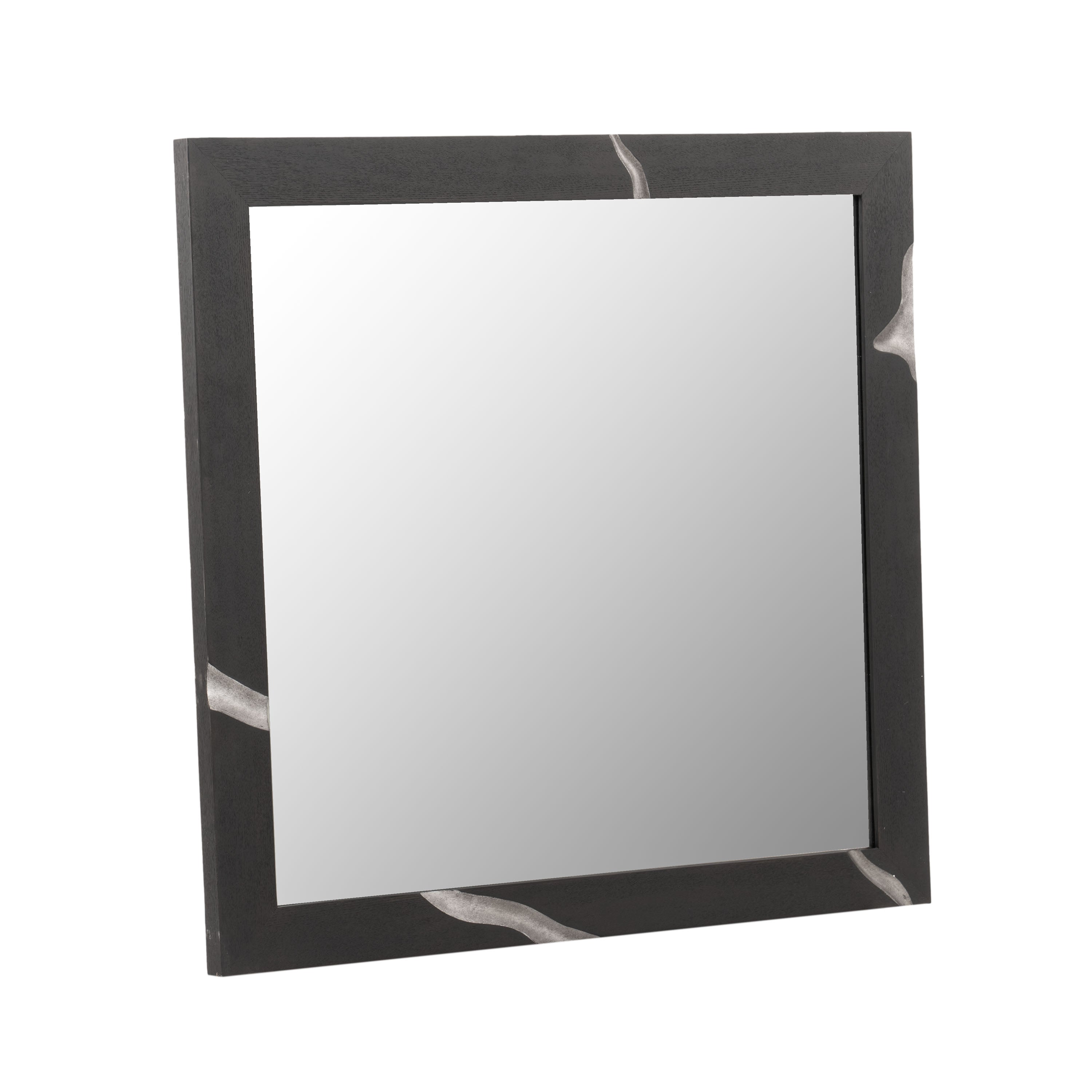 Modrest Aspen - Modern Matte Brown Ash & Silver Mirror