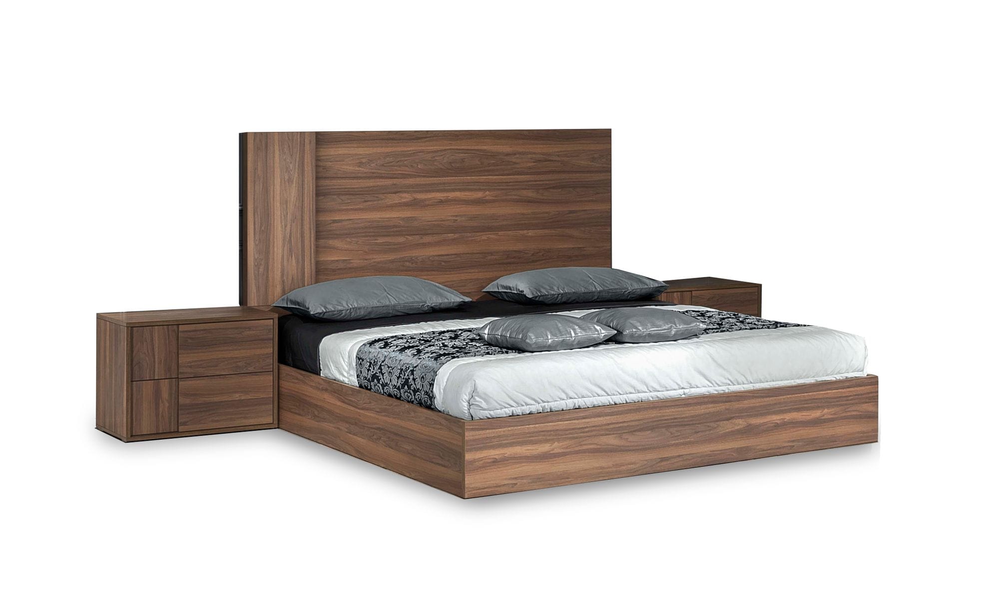 Nova Domus Asus - Italian Modern Walnut 4-Piece Bedroom Set