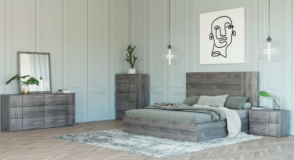 Nova Domus Asus - Italian Modern Elm Grey Mirror