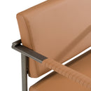 Modrest Atlan - Modern Camel Vegan Leather + Dark Gold Dining Chair