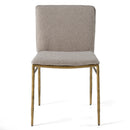 Modrest Atlanta - Modern Beige Fabric & Brass Dining Chair