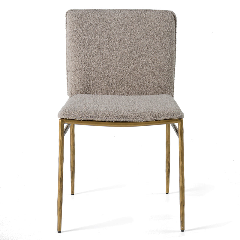 Modrest Atlanta - Modern Beige Fabric & Brass Dining Chair