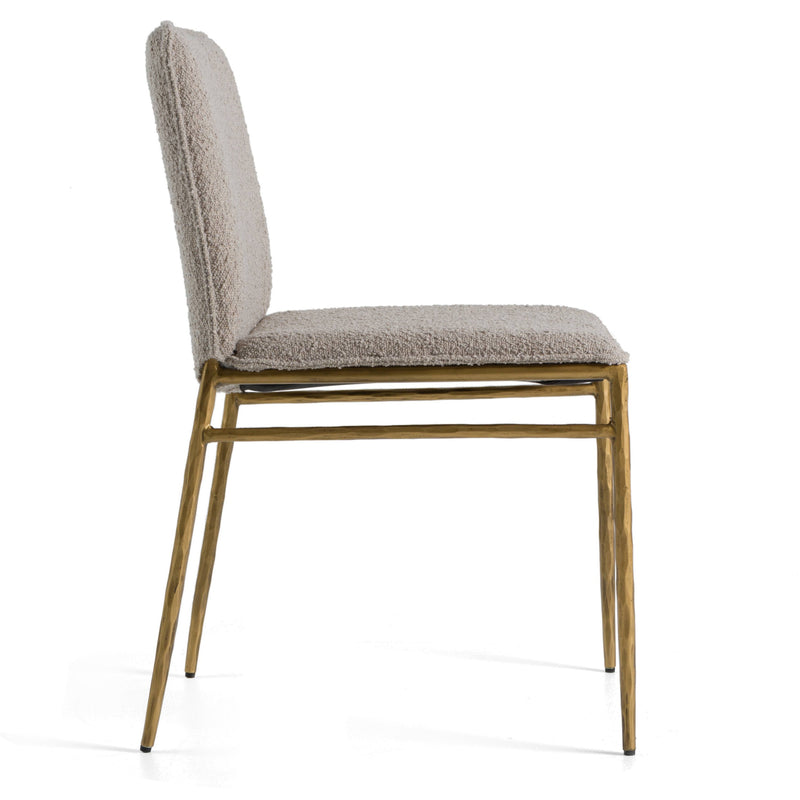 Modrest Atlanta - Modern Beige Fabric & Brass Dining Chair