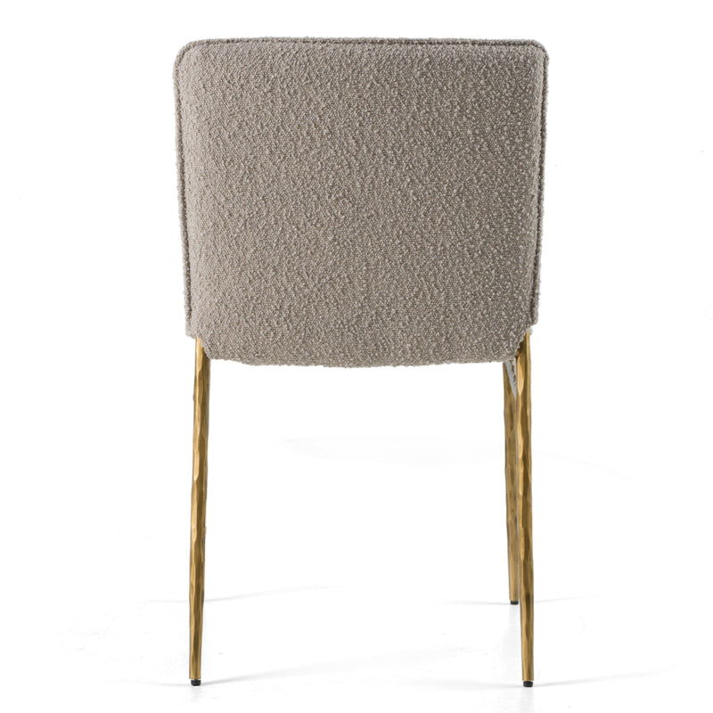 Modrest Atlanta - Modern Beige Fabric & Brass Dining Chair