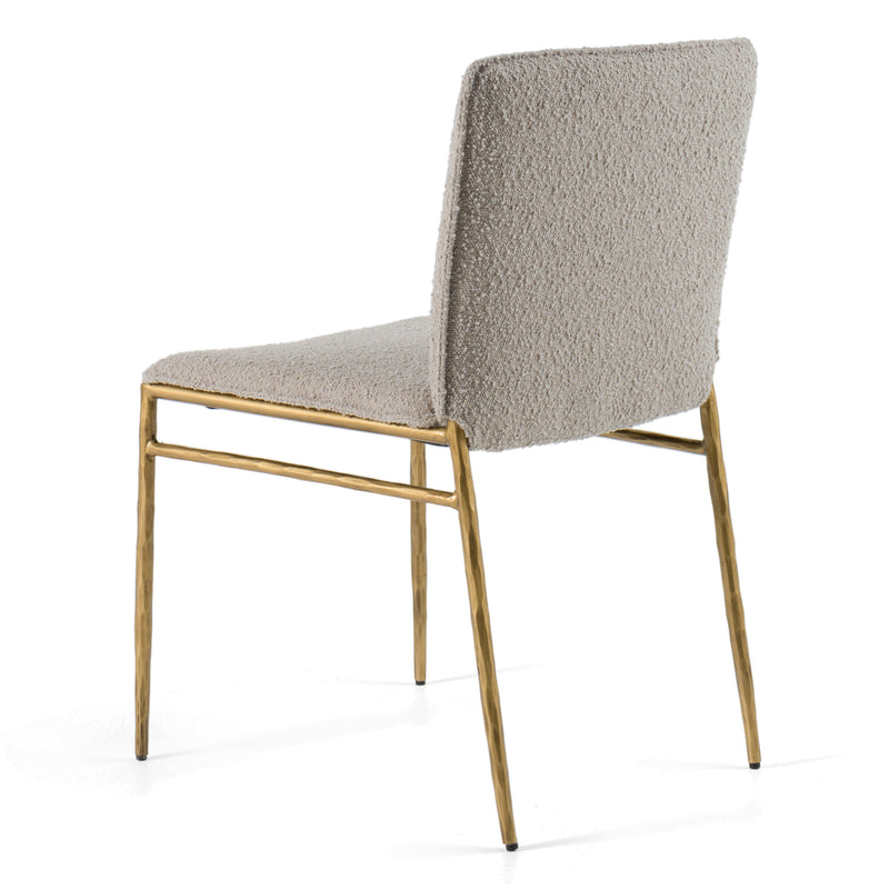 Modrest Atlanta - Modern Beige Fabric & Brass Dining Chair