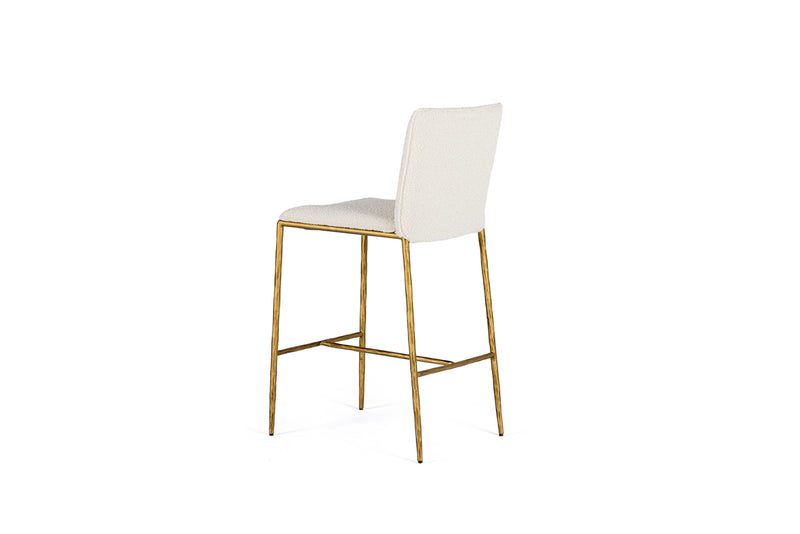 Modrest Atlanta - Modern Off-White Fabric & Brass Counter Chair