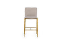 Modrest Atlanta - Modern Beige Fabric & Brass Counter Chair