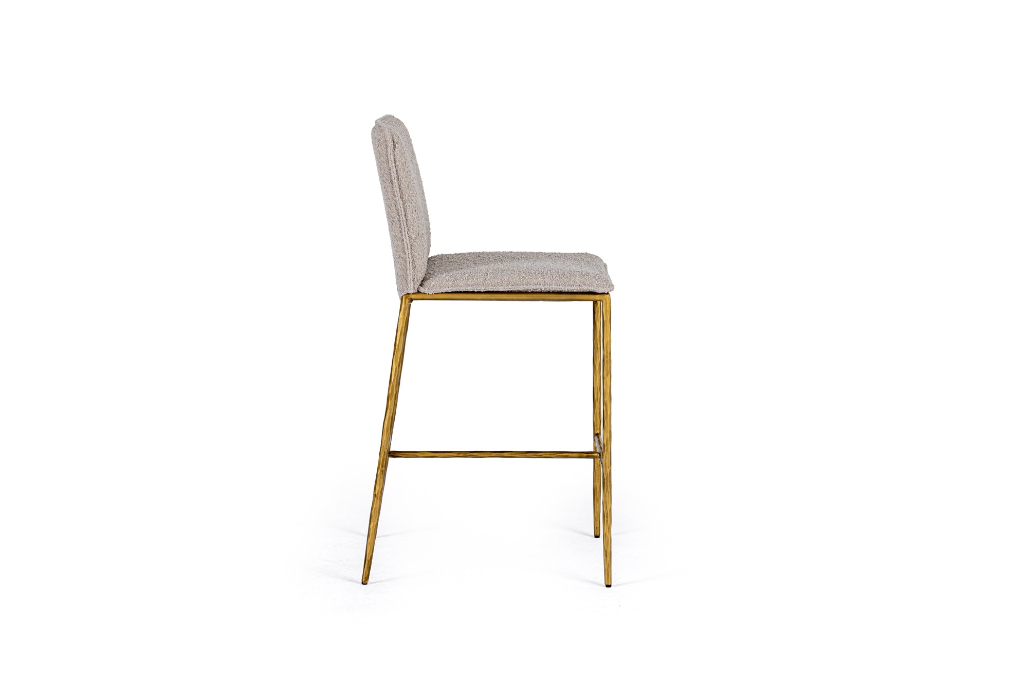 Modrest Atlanta - Modern Beige Fabric & Brass Counter Chair