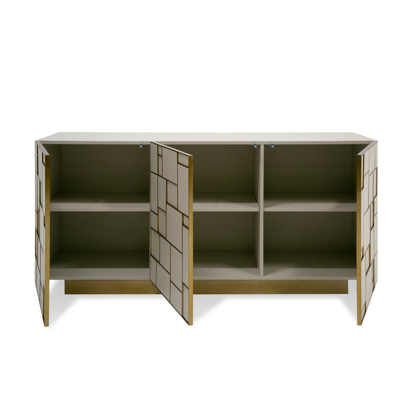 Modrest Auer - Mid-Century Modern Cream Ash + Gold Buffet
