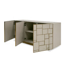 Modrest Auer - Mid-Century Modern Cream Ash + Gold Buffet