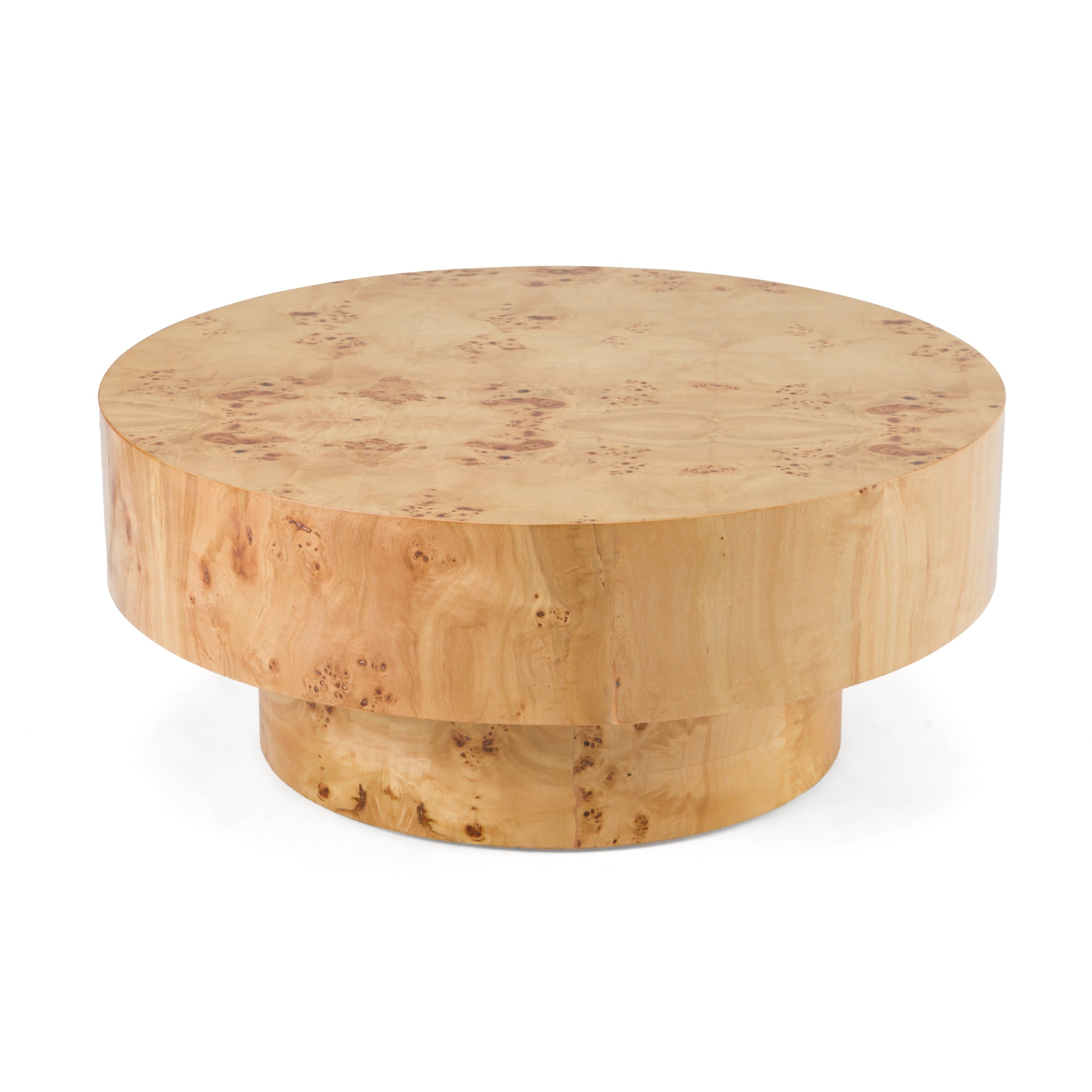 Modrest August - Modern Burl Round Coffee Table