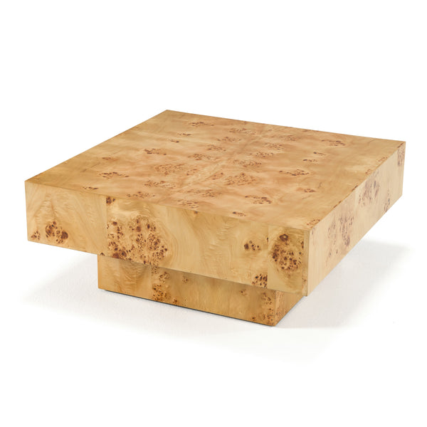 Modrest August - Modern Burl Square Coffee Table