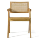 Modrest Aurora Modern Light Rattan and Natural Ash Dining Arm Chair