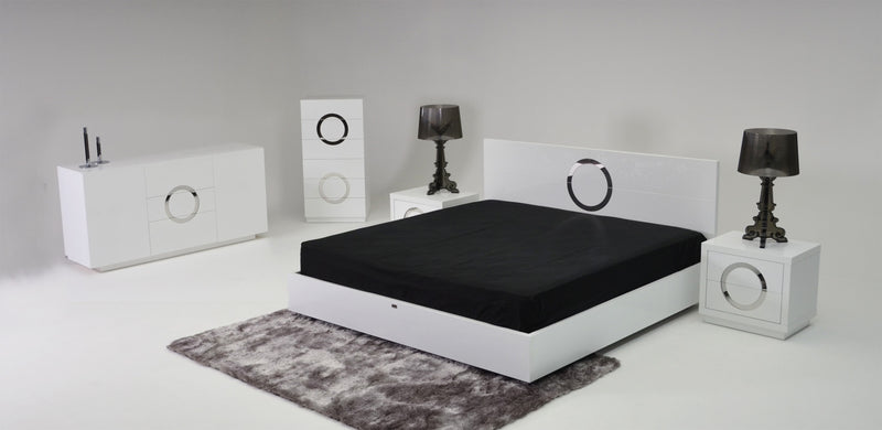 A&X Ovidius - Modern White Crocodile Lacquer Bed
