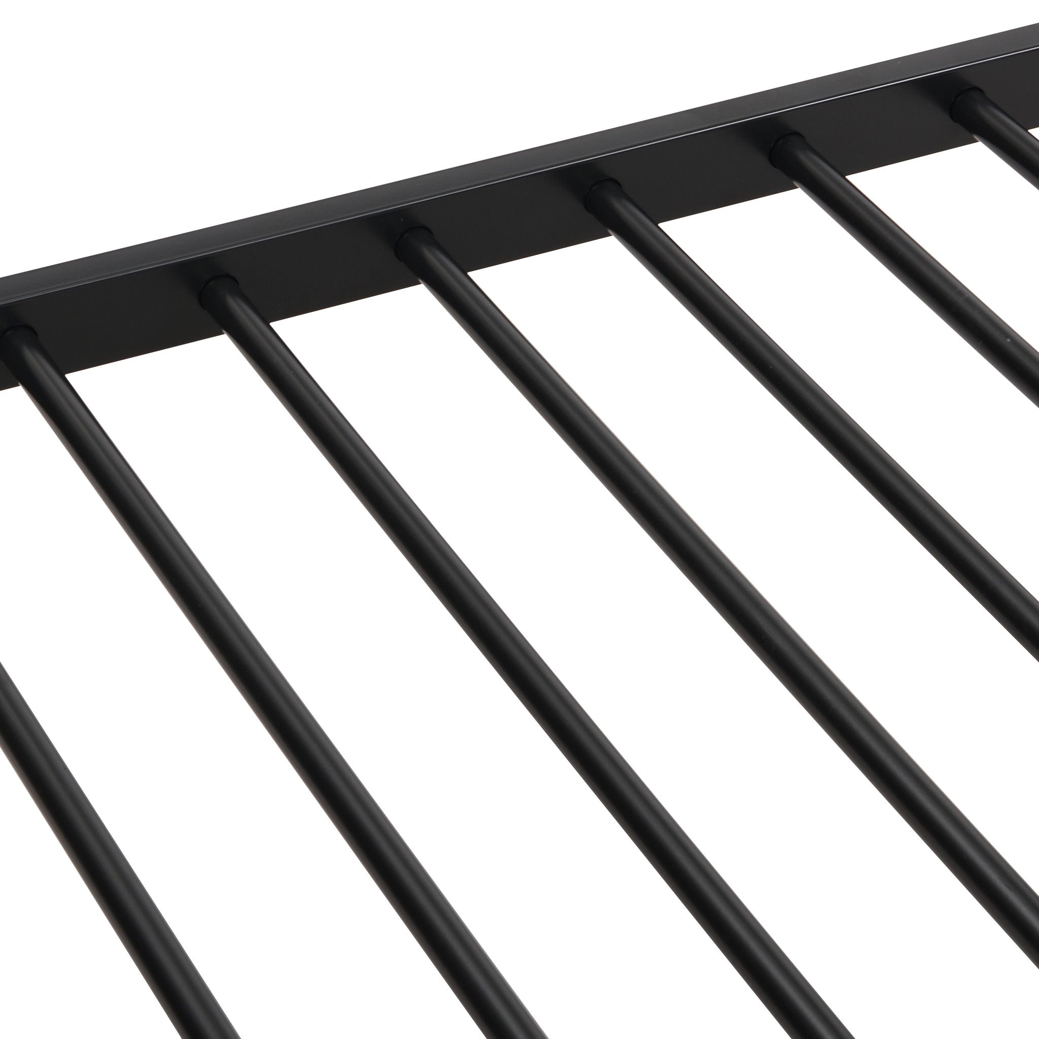 Modern Metal Bunk Bed, Full Over Full, No Box Spring Needed - Black