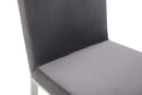 Modrest Reba Modern Grey Velvet & Stainless Steel Dining Chair (Set of 2)