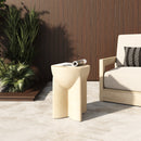 Modrest Elsa - Modern Beige Concrete Round End Table