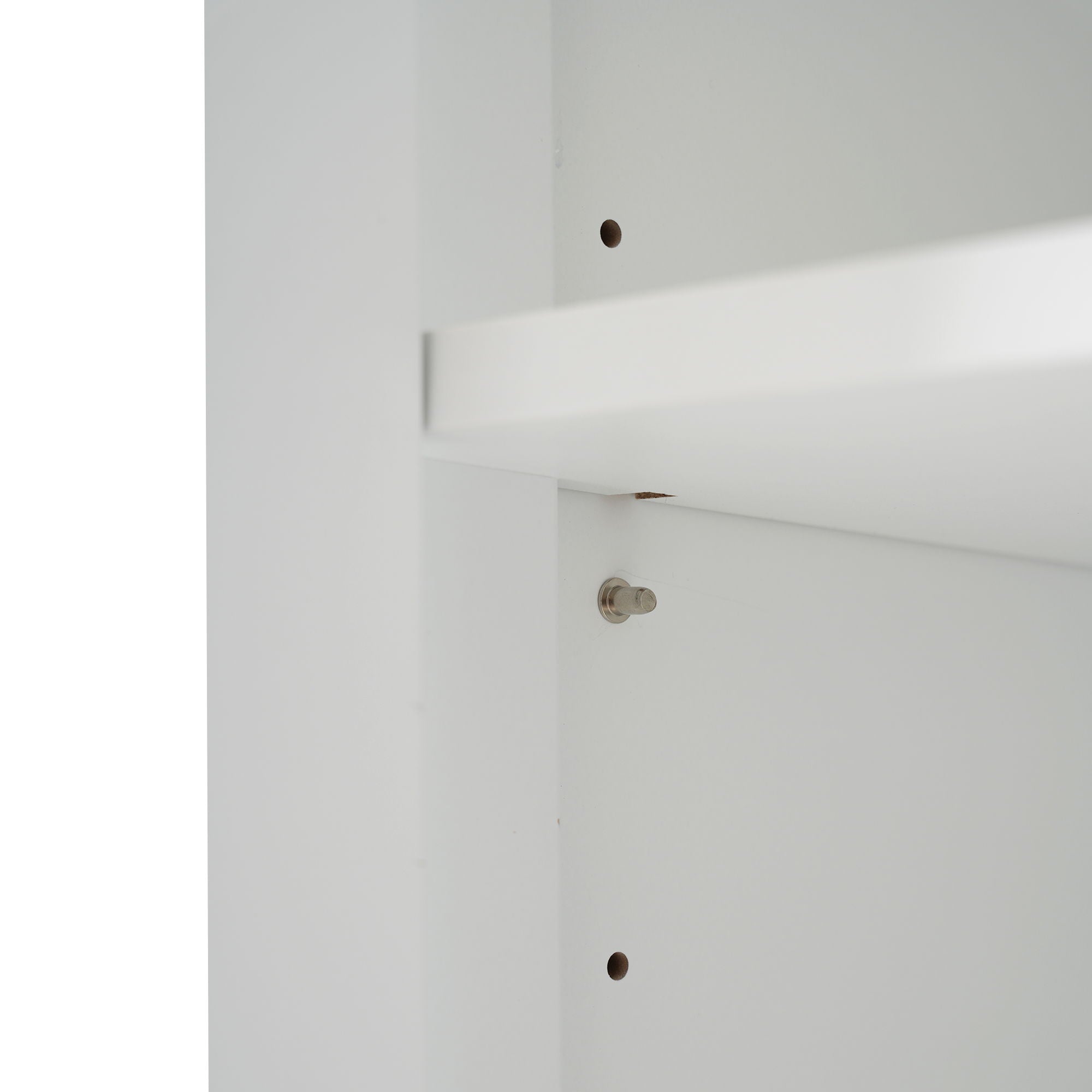 Freestanding Tall Bathroom Cabinet With Adjustable Shelves, Drawers, Soft Close Glass Doors