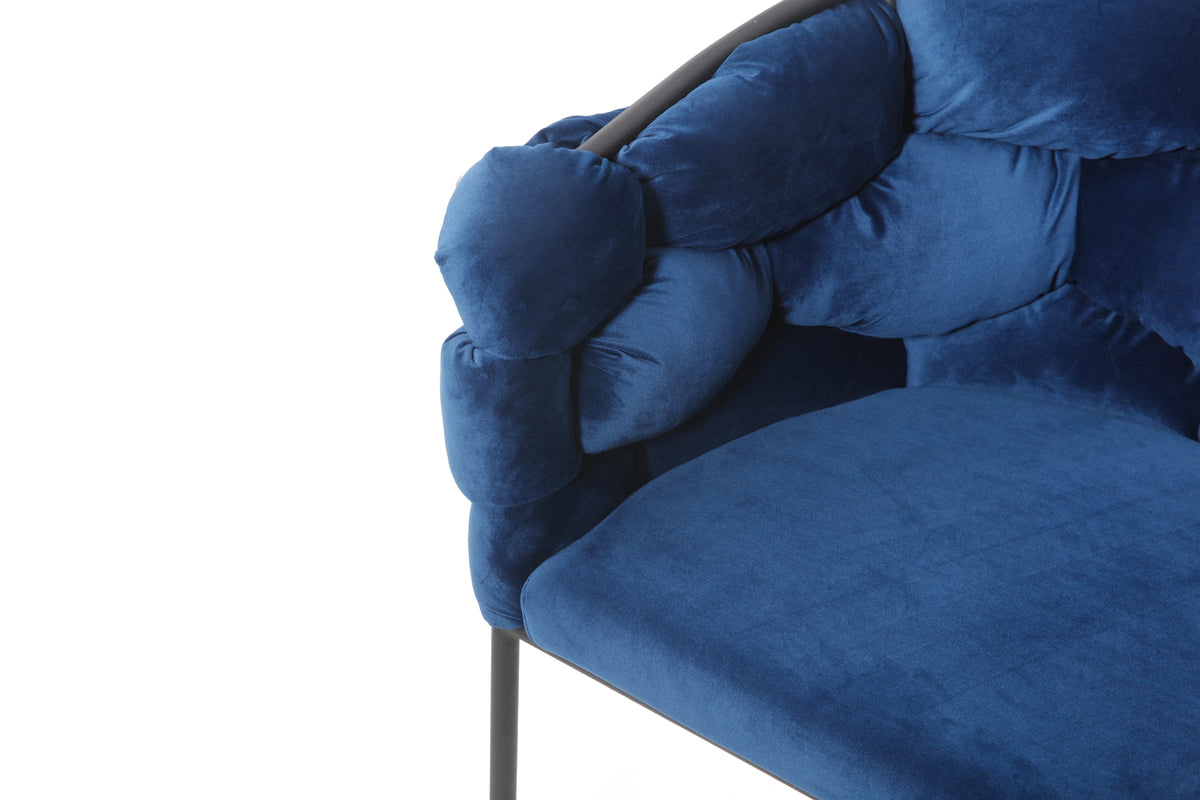 Modrest Debra Modern Blue Fabric Dining Chair