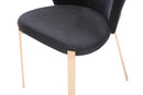 Modrest Nadia Modern Black Velvet & Rosegold Dining Chair (Set of 2)