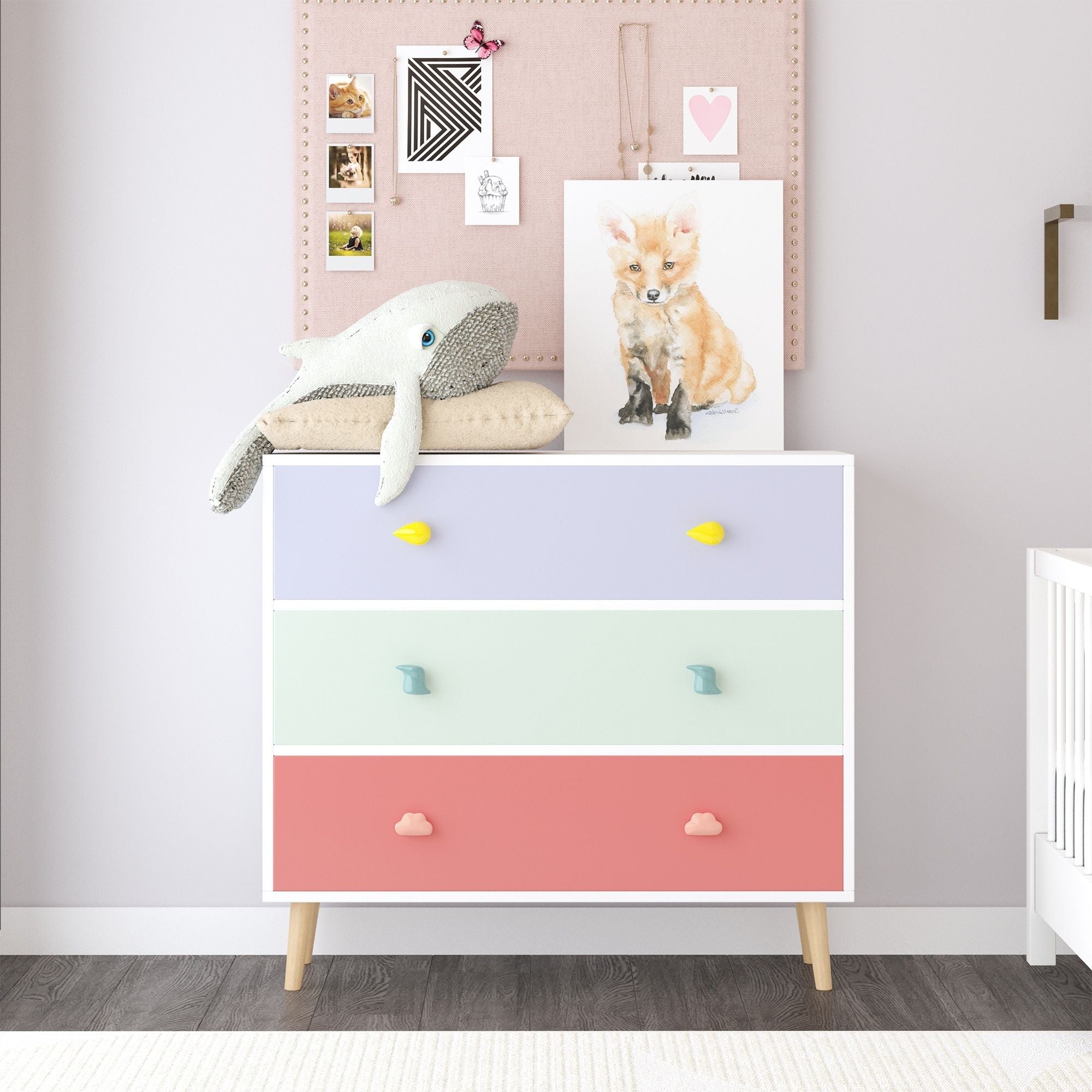 3 Drawer Dresser, Storage Cabinet With Anti Tip Safety