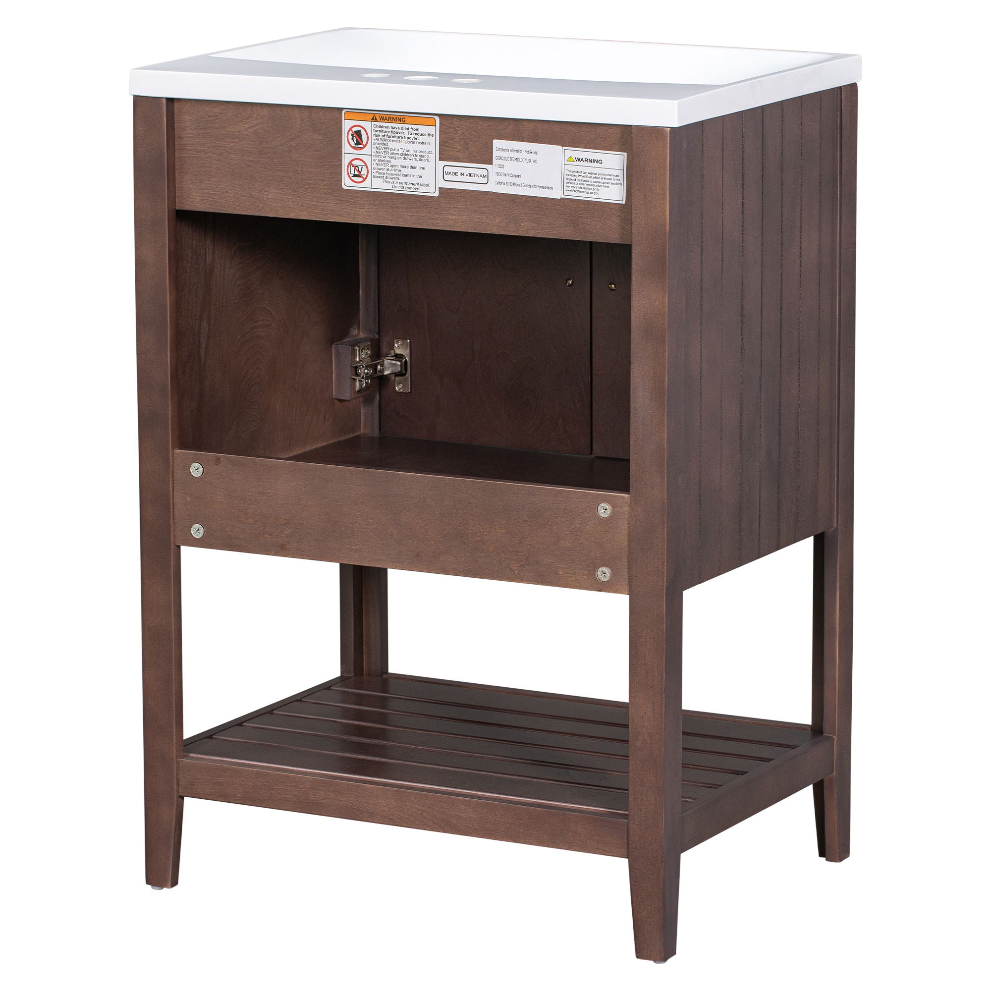 Modern Bathroom Vanity With Sink And Open Shelf