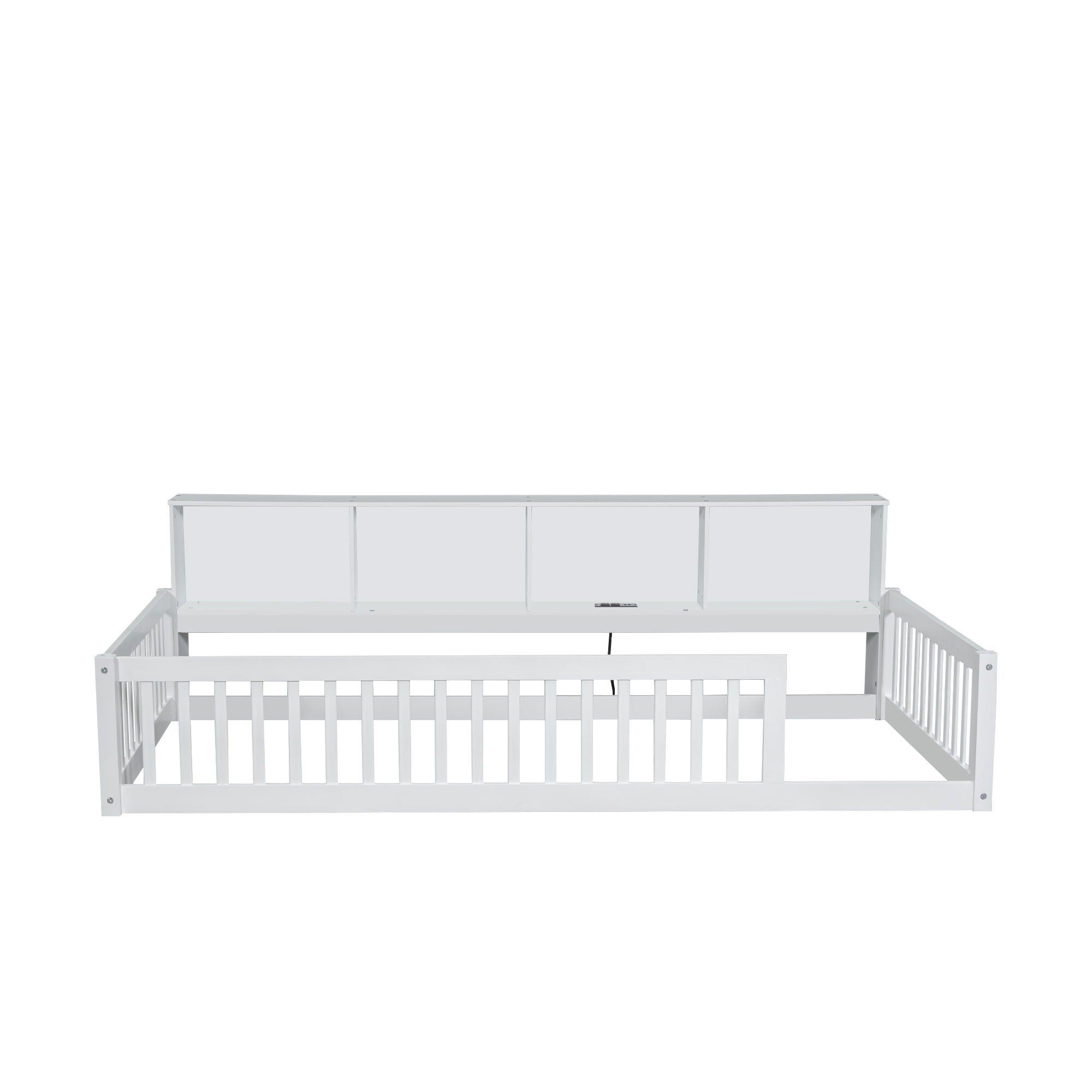 Floor Bed With Storage Cabinets And USB Ports