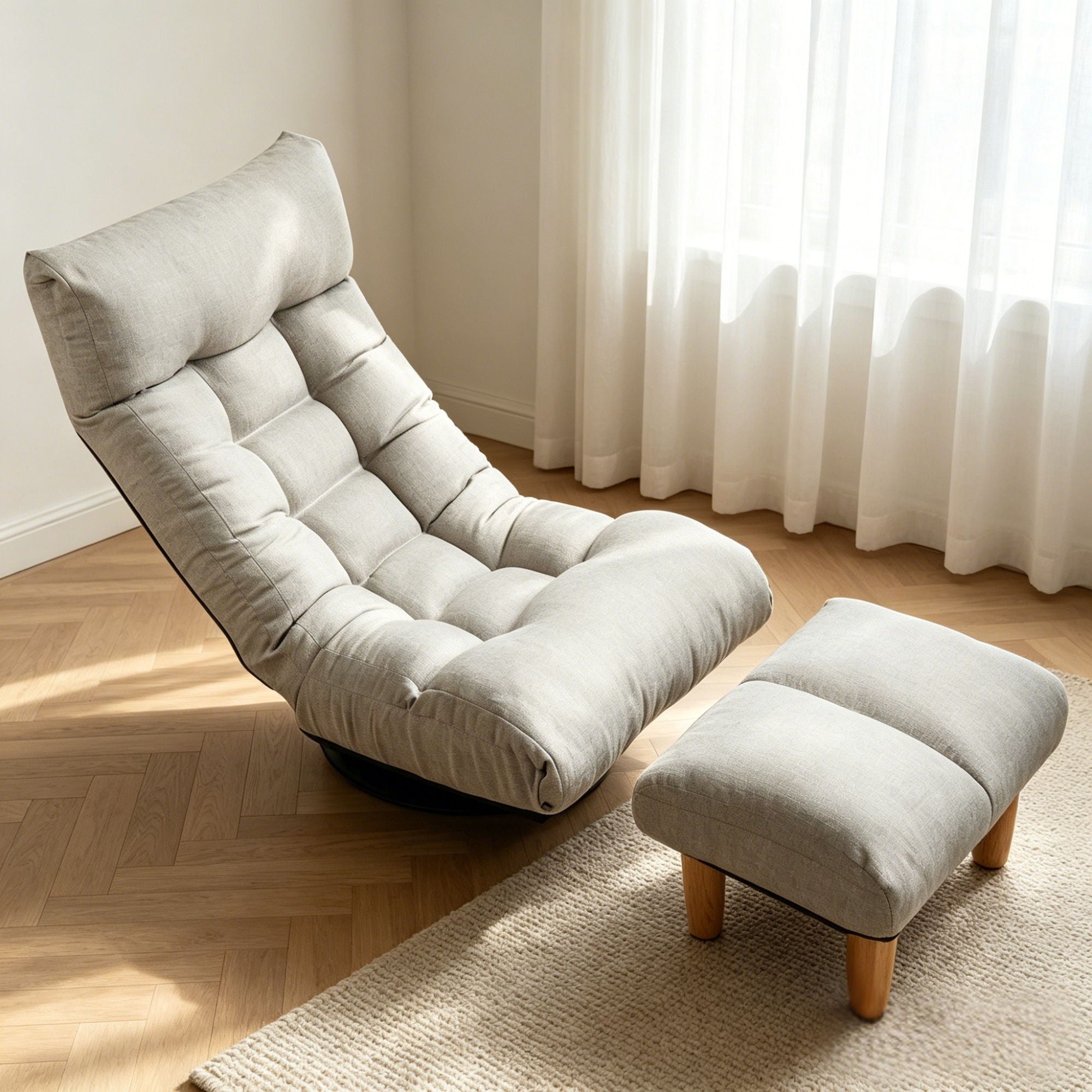 Adjustable Japanese Reclining Floor Chair Sofa With Metal Frame For Living Room