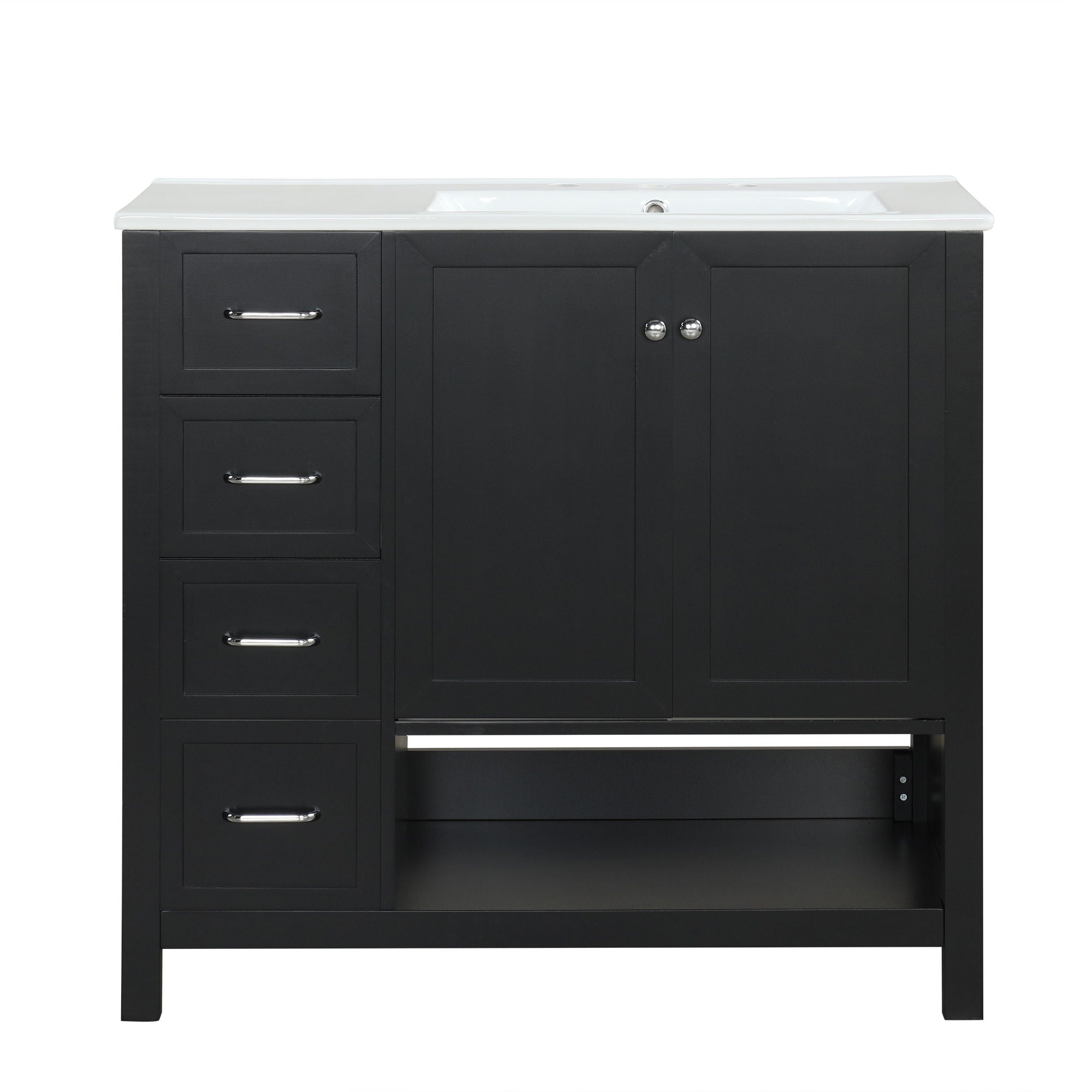 Modern Bathroom Vanity With Sink Top, 2 Doors And 2 Drawers