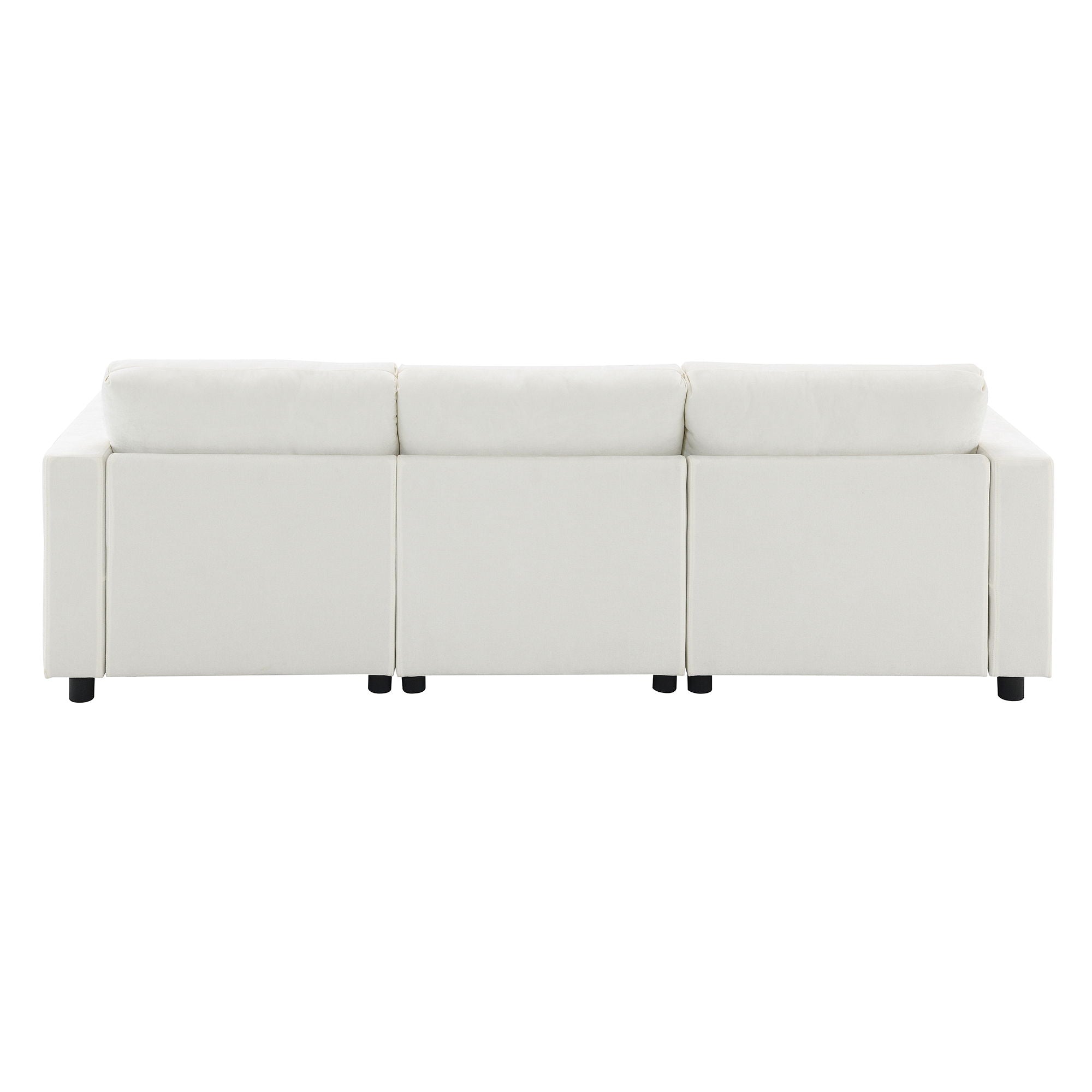Modular Sectional With Storage Pockets, 5 Seat U Shaped Couch Set With Pillows, Free Combination Modern Cloud Sofa With 2 Movable Ottoman