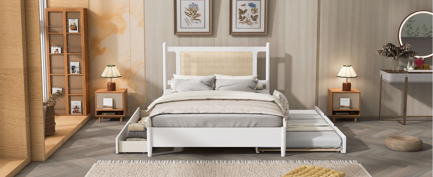 Platform Bed With 2 Big Drawers & Trundle