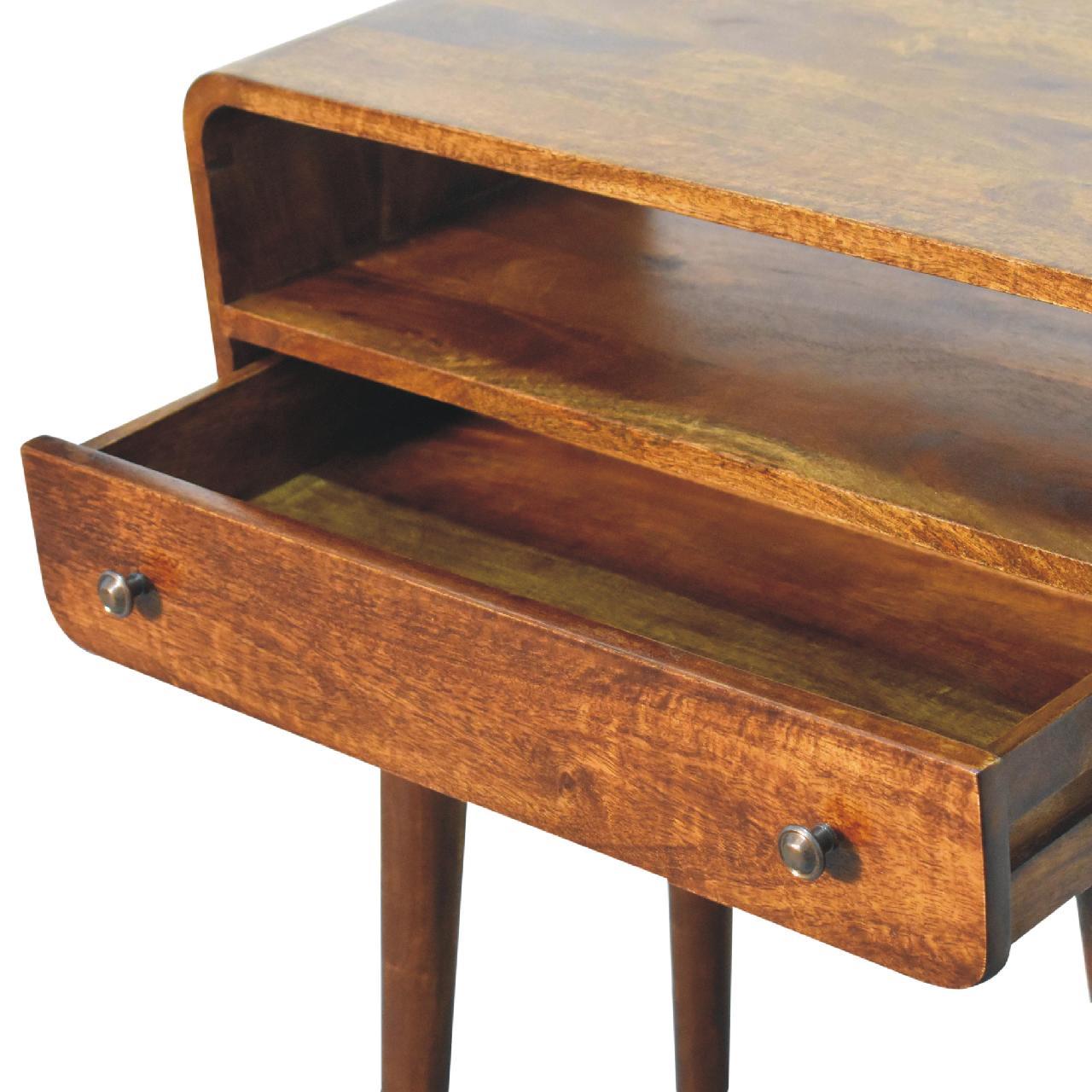 Curved Chestnut Console Table