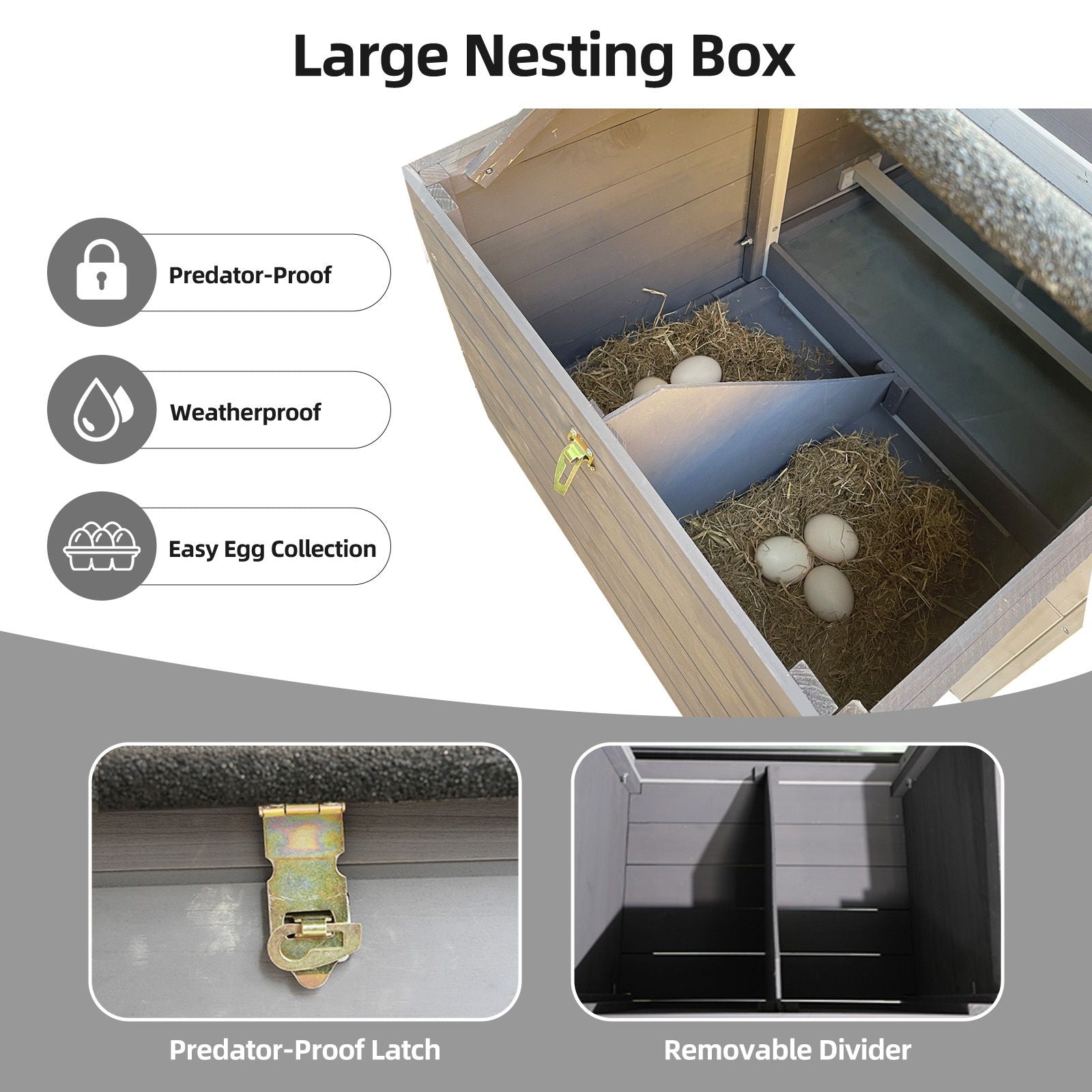 Large Outdoor Hen House With Run And Nesting Box Poultry Cage