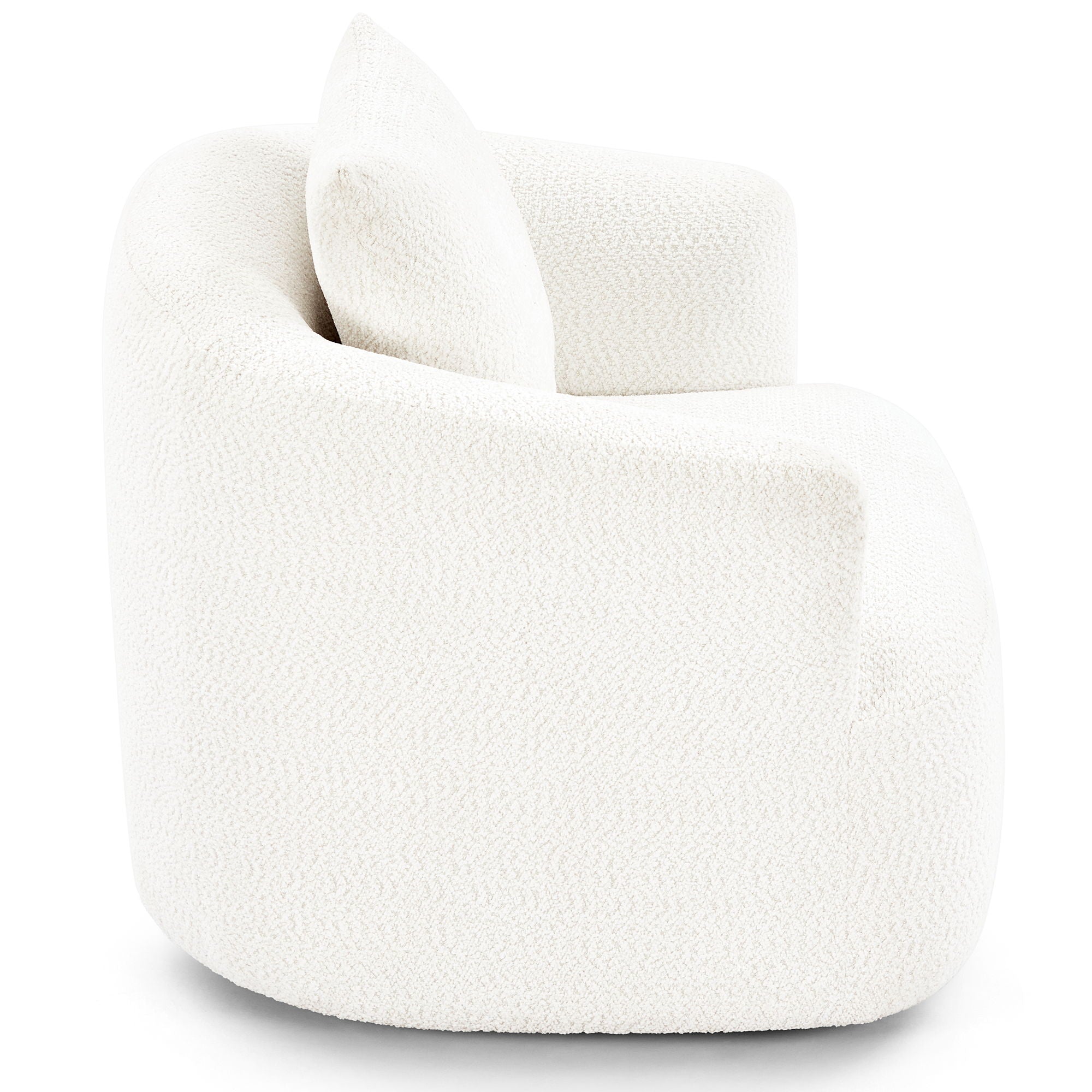 360° Swivel Barrel Sofa Chair With Throw Pillow, Upholstered Accent Chair
