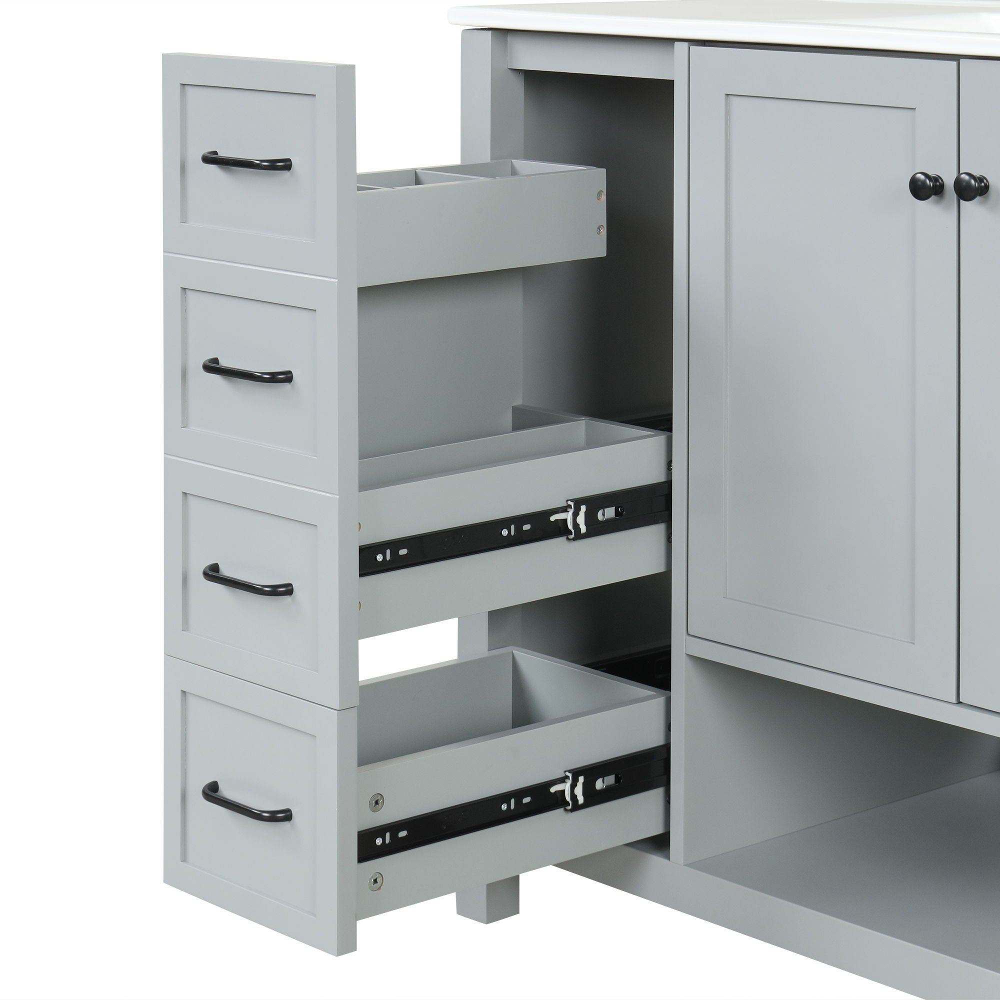 Modern Bathroom Vanity With Sink Top, 2 Doors And 2 Drawers